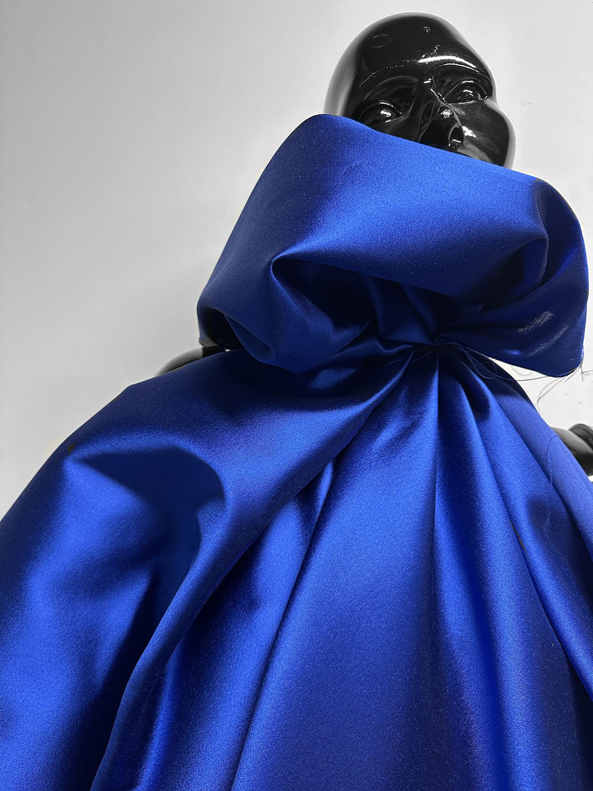 Cobalt Silk Wool Satin Suiting - L'Etoffe Fabrics LLC