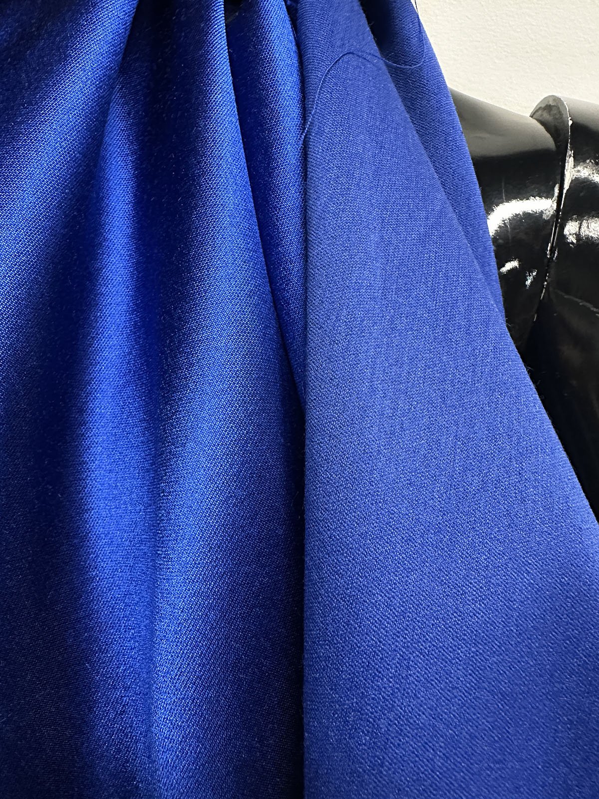 Cobalt Silk Wool Satin Suiting - L'Etoffe Fabrics LLC