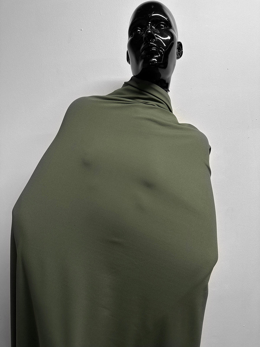 Compression Double Knit Interlock in Olive - L'Etoffe Fabrics LLC