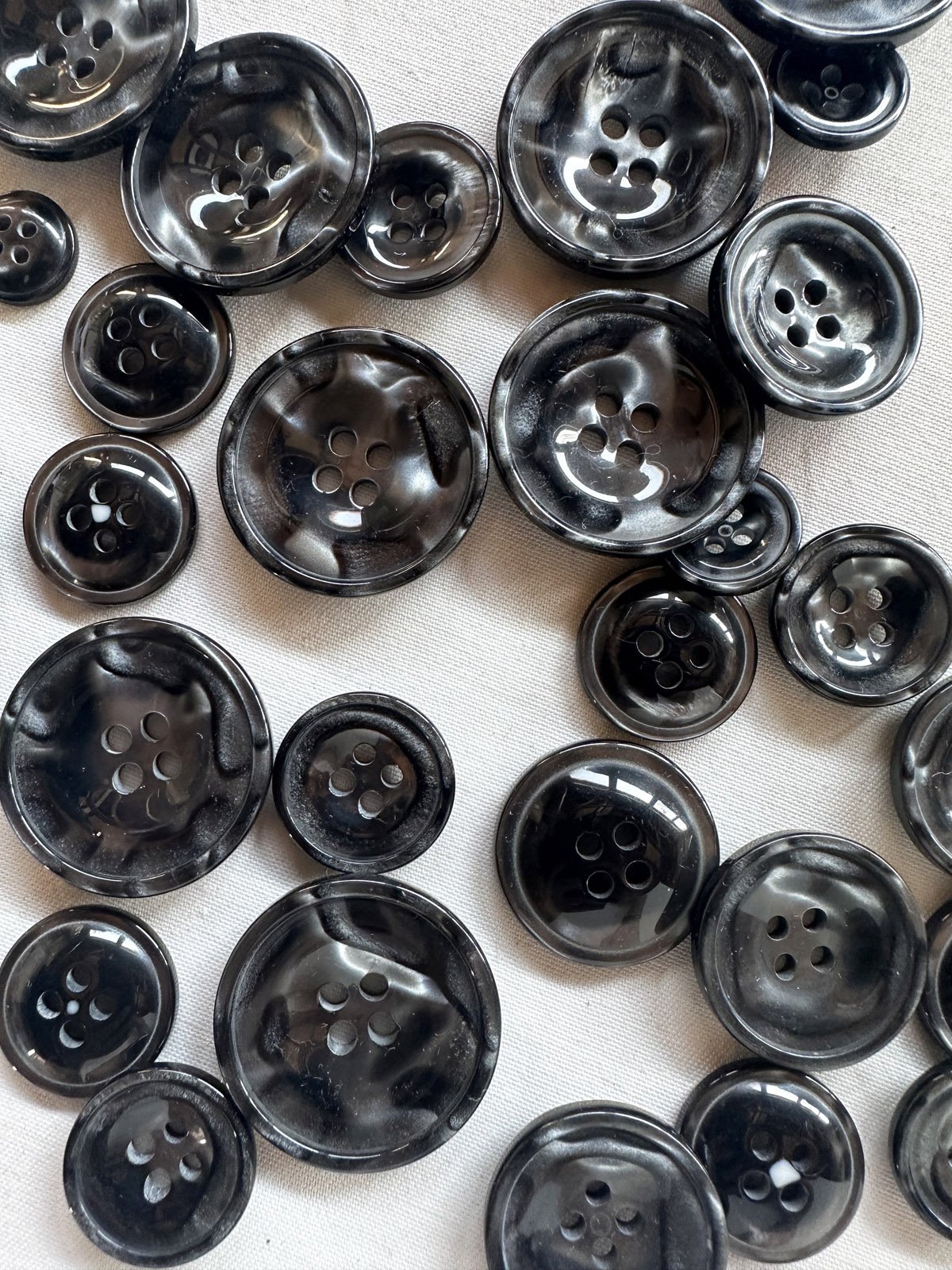 Concave Sharkskin Designer Coat Buttons - L'Etoffe Fabrics LLC