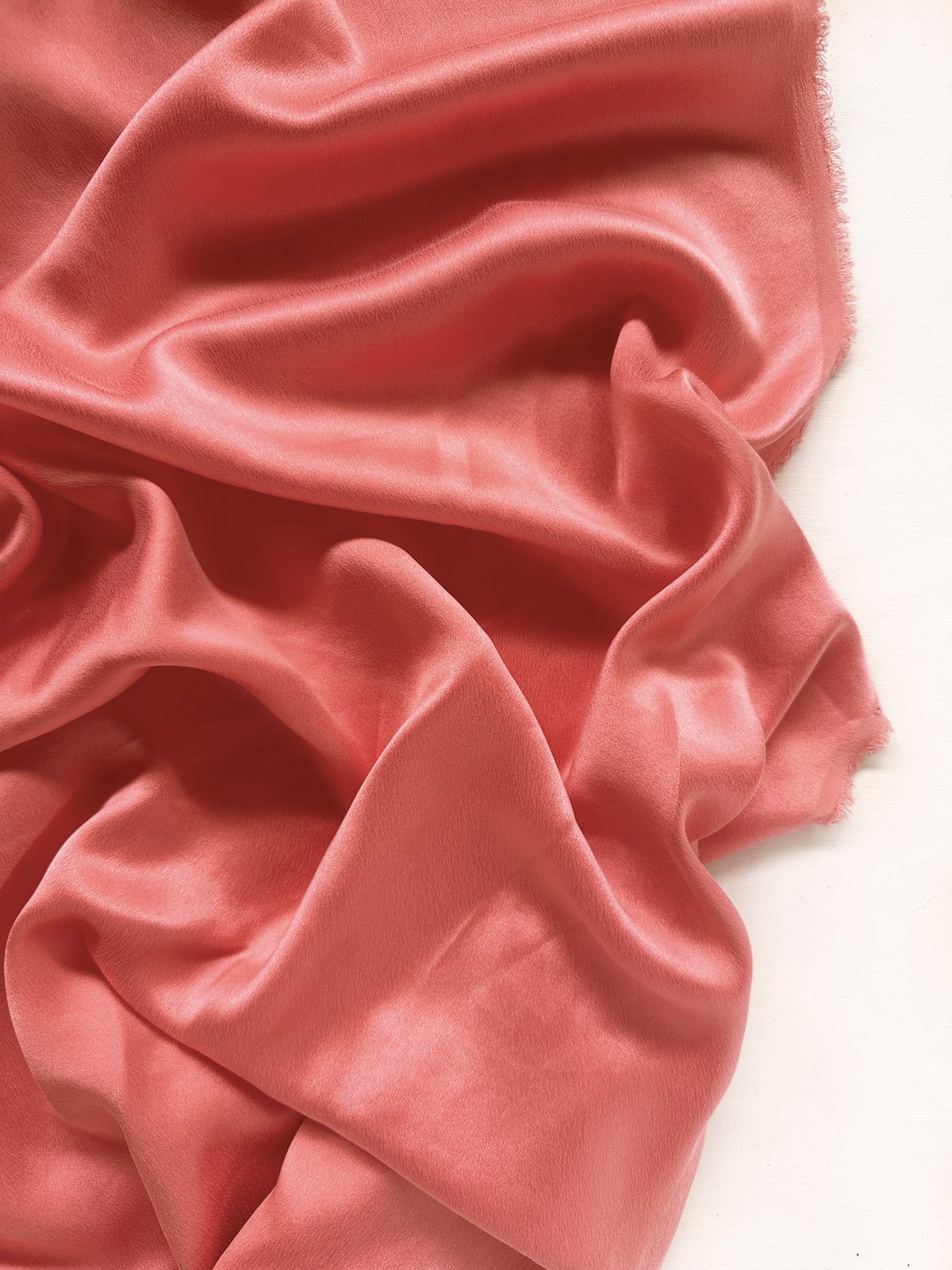 Coral Sand Washed Silk Charmeuse - L'Etoffe Fabrics LLC