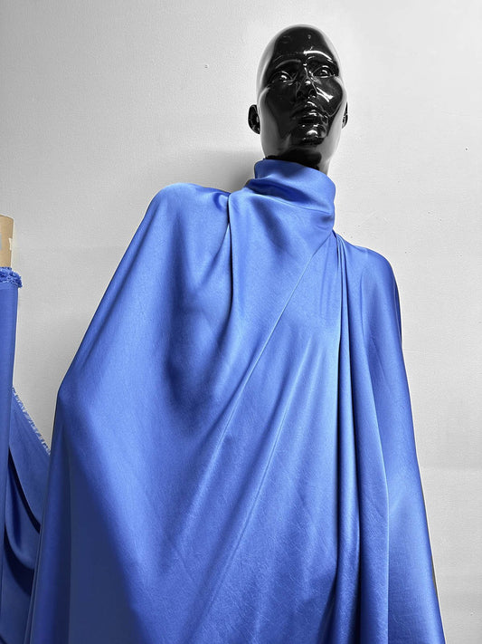 Cornflower Blue Rayon Charmeuse Challis - L'Etoffe Fabrics LLC