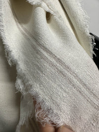 Cotton Linen Bouclé Tan Stripe Summer Suiting - L'Etoffe Fabrics LLC