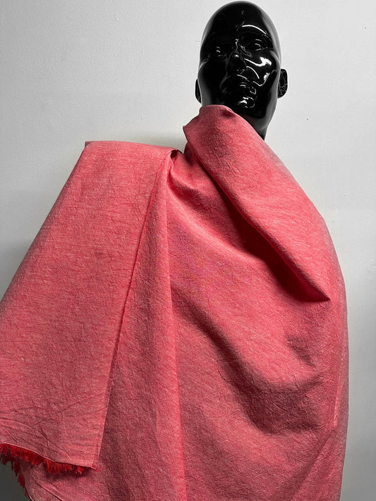 Cotton Linen Red Chambray Shirting - L'Etoffe Fabrics LLC