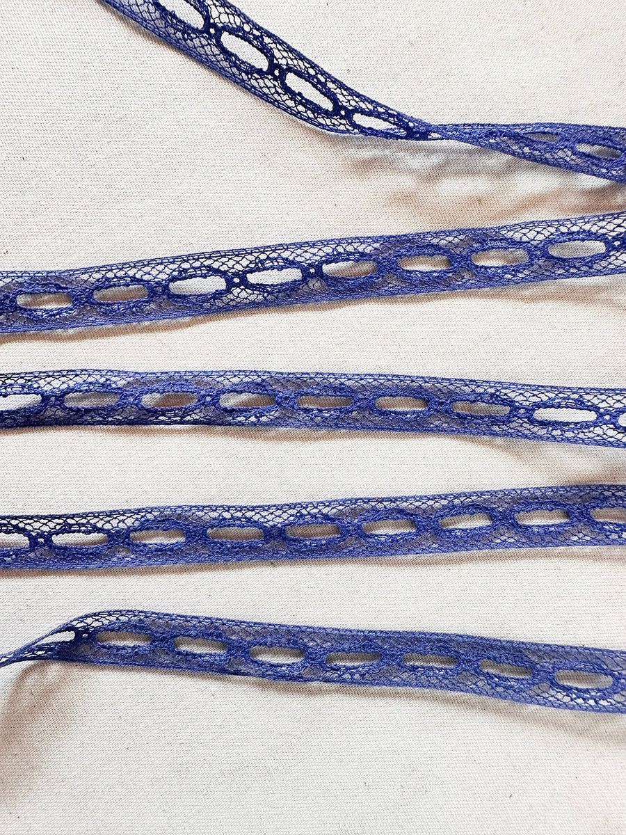 Cotton Periwinkle Entredeux Lace - L'Etoffe Fabrics LLC