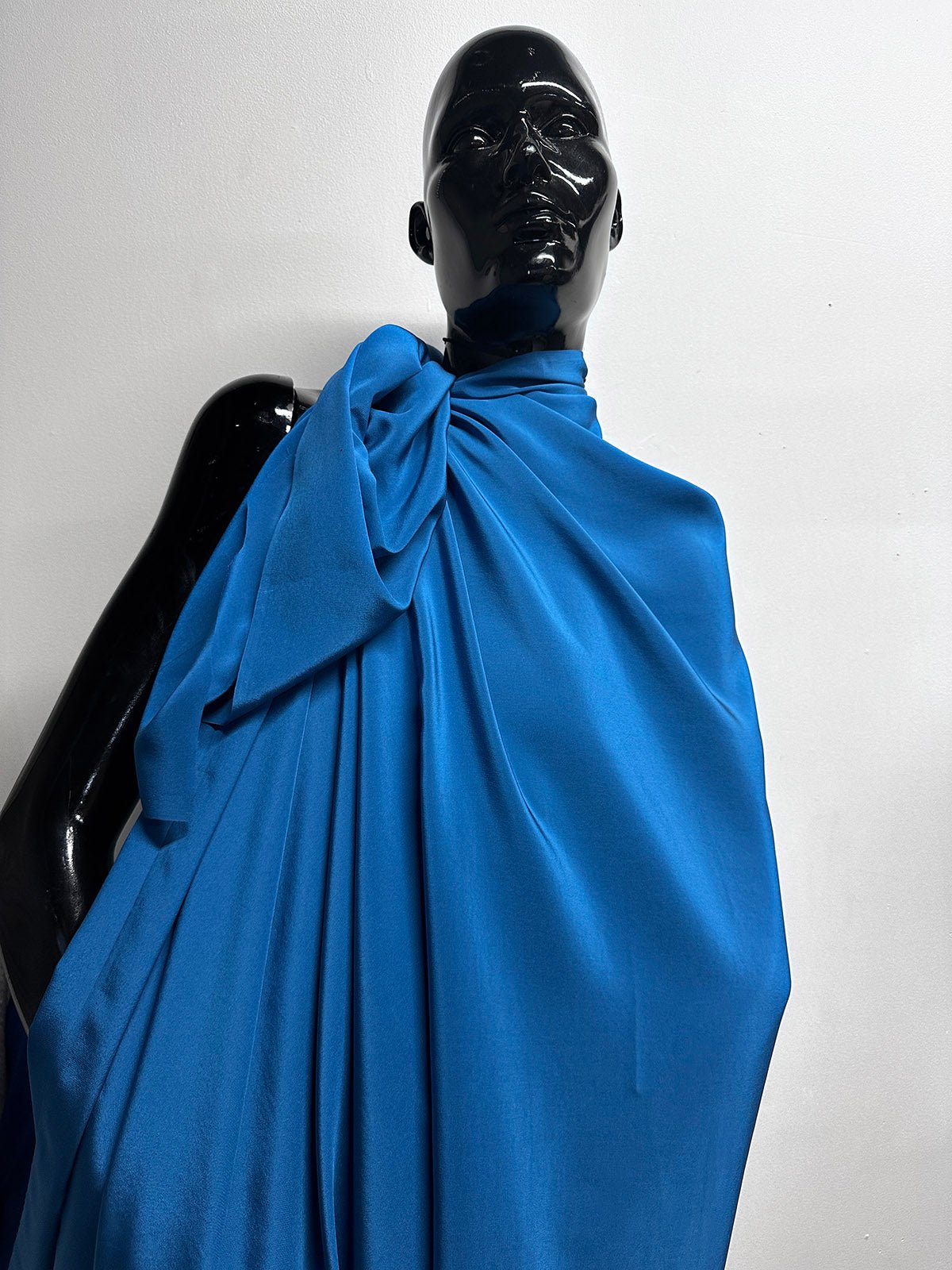 Crepe De Chine Peacock Blue - L'Etoffe Fabrics LLC