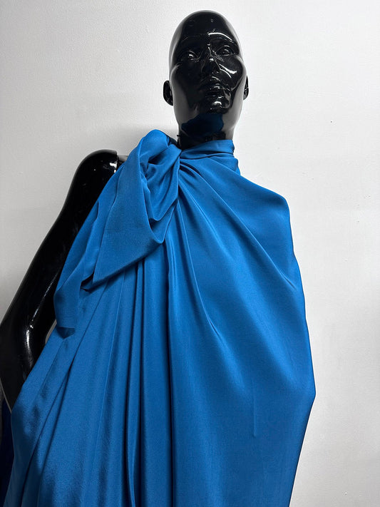 Crepe De Chine Peacock Blue - L'Etoffe Fabrics LLC