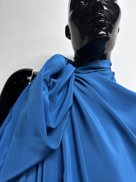 Crepe De Chine Peacock Blue - L'Etoffe Fabrics LLC