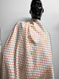 Cube Silk Twill Print Pink - L'Etoffe Fabrics LLC