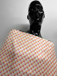 Cube Silk Twill Print Pink - L'Etoffe Fabrics LLC