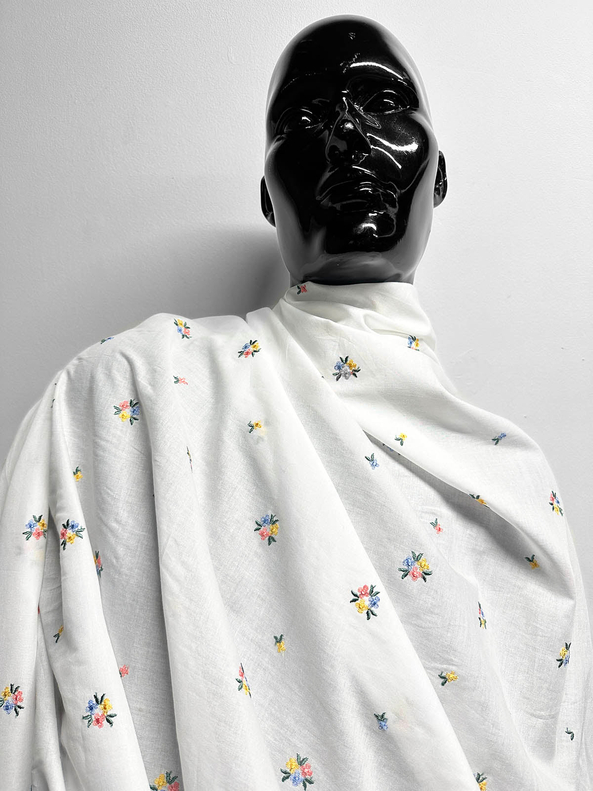 Dainty Embroidered White Cotton - L'Etoffe Fabrics LLC