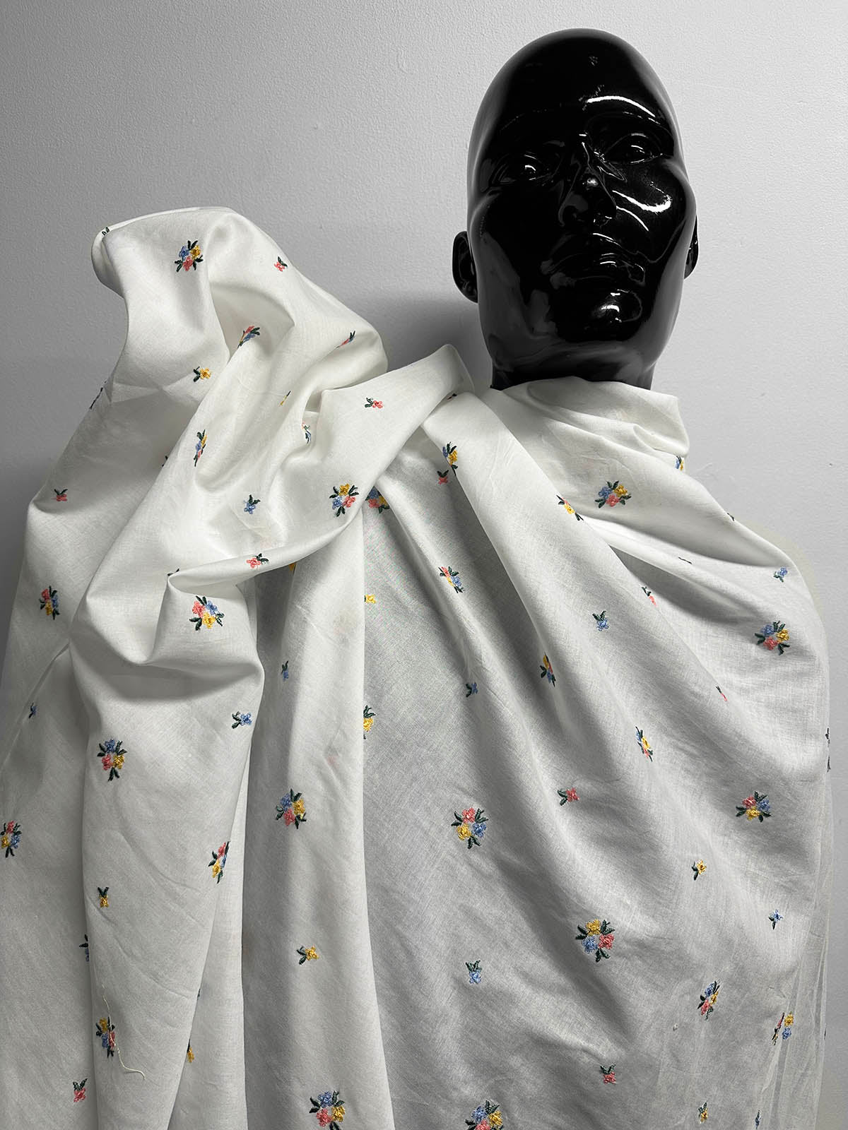 Dainty Embroidered White Cotton - L'Etoffe Fabrics LLC