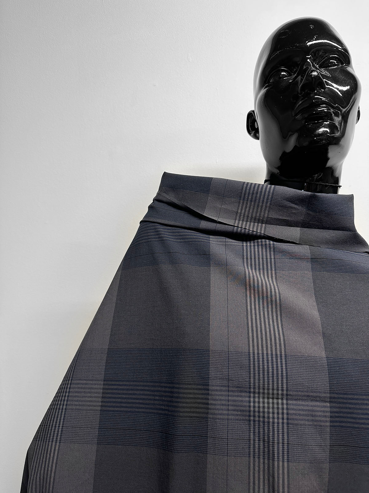 Dark Cotton Plaid Shirting - L'Etoffe Fabrics LLC