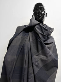 Dark Cotton Plaid Shirting - L'Etoffe Fabrics LLC