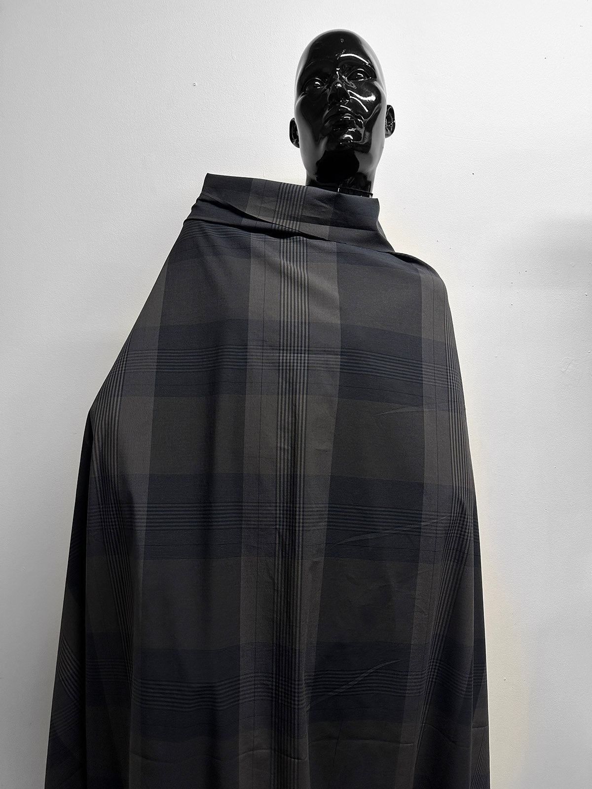 Dark Cotton Plaid Shirting - L'Etoffe Fabrics LLC