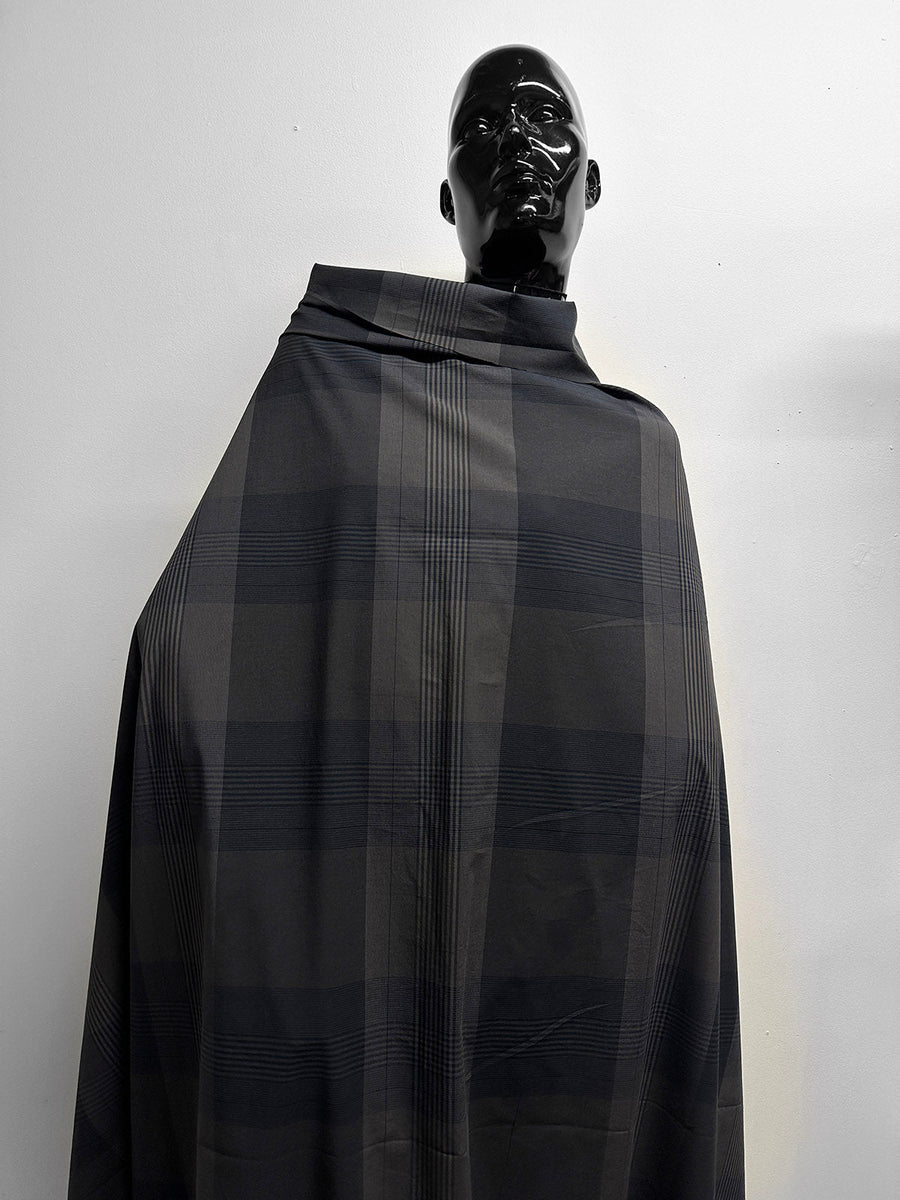 Dark Cotton Plaid Shirting - L'Etoffe Fabrics LLC