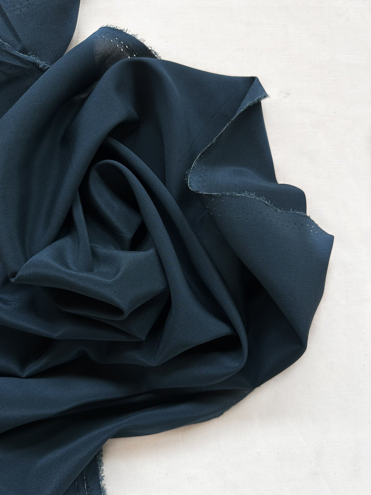 Dark Teal Stretch Crepe De Chine - L'Etoffe Fabrics LLC