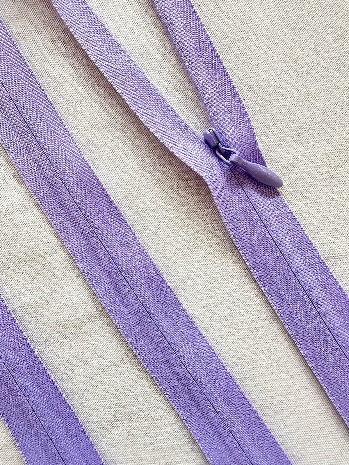 Deadstock 16" Lilac Invisible Zipper - L'Etoffe Fabrics LLC