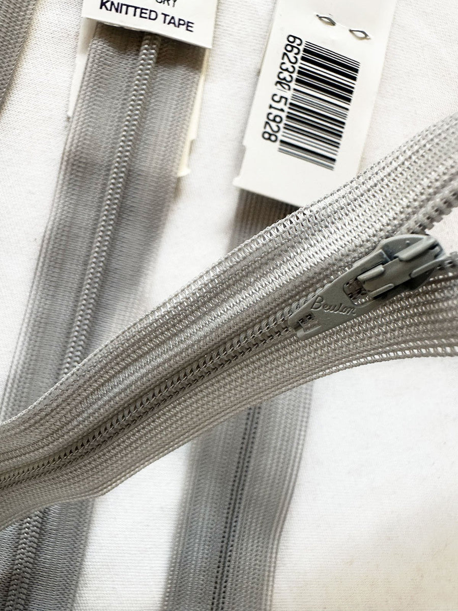 Deadstock Beulon Zipper Made In Japan Smoke Grey 22" - L'Etoffe Fabrics LLC