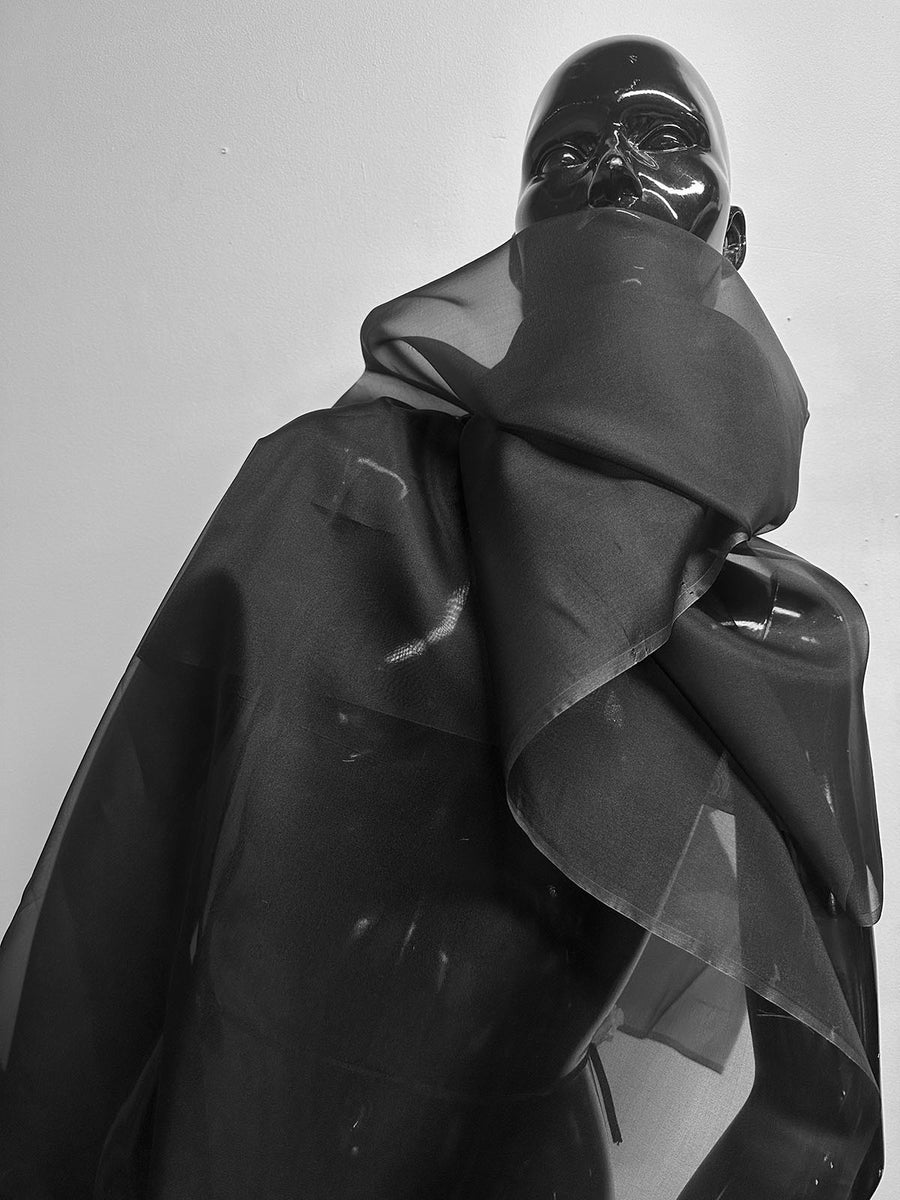 Deadstock Black Silk Organza 5 Yard Cuts - L'Etoffe Fabrics LLC