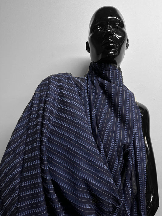 Deadstock Japanese Cotton Dobby Twill Blue - L'Etoffe Fabrics LLC