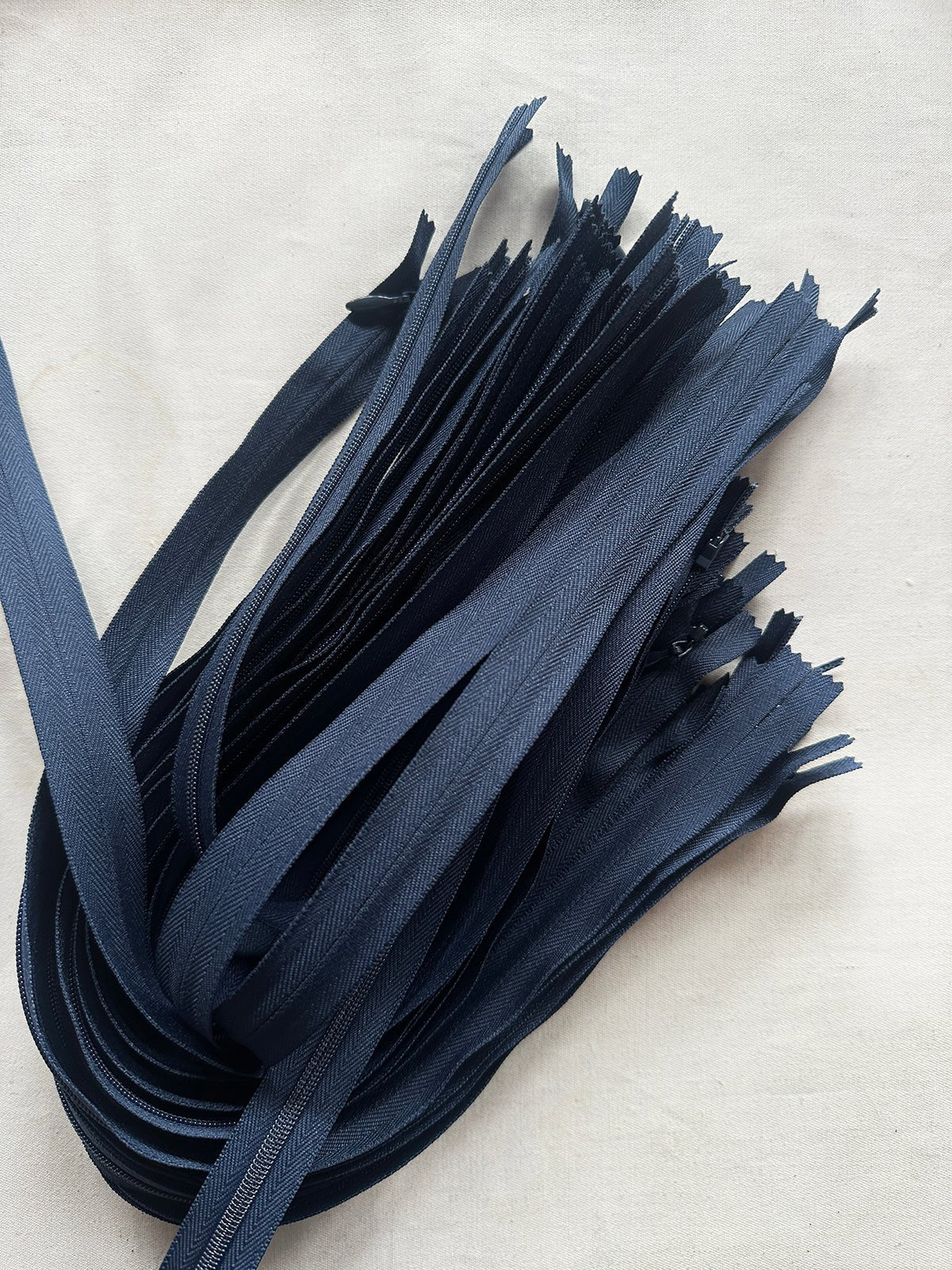 Deadstock Marine Blue Invisible Zipper 18" - L'Etoffe Fabrics LLC