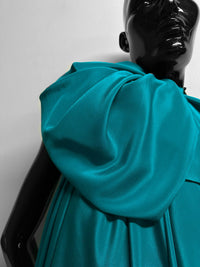 Deadstock Teal Silk Crepe De Chine - L'Etoffe Fabrics LLC