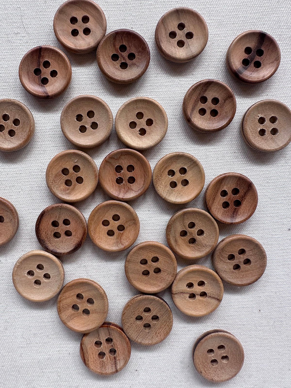 Deadstock Wood Shirt Buttons 10 Count - L'Etoffe Fabrics LLC