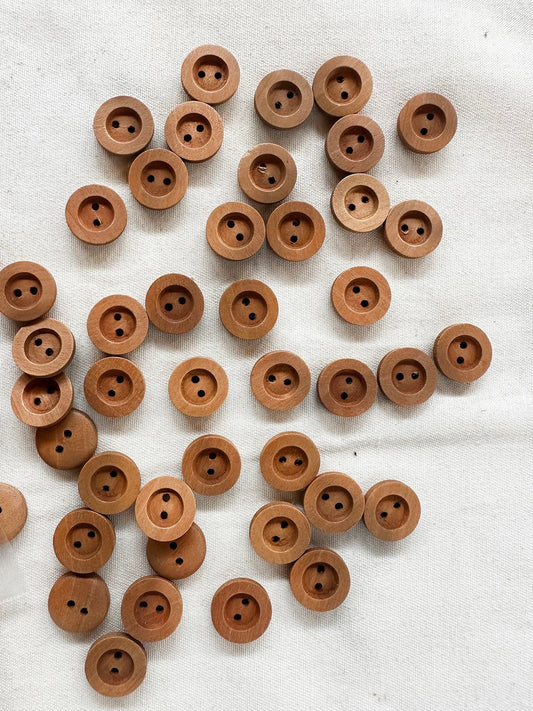 Deadstock Wood Shirt Buttons Per Dozen - L'Etoffe Fabrics LLC