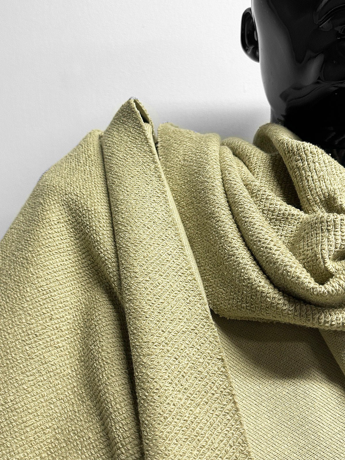 Designer All Cotton French Terry Remant In Sage - L'Etoffe Fabrics LLC