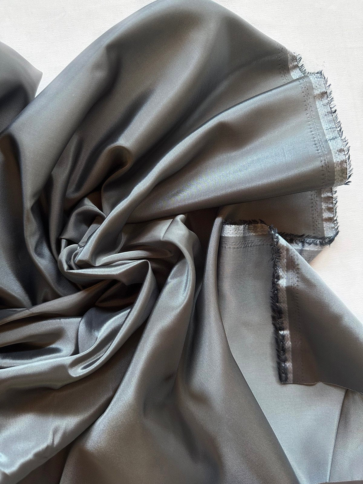 Designer Cupro Two Tone Grey Jacket Lining - L'Etoffe Fabrics LLC