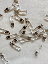 Designer Deadstock Zipper Pulls - Clear - L'Etoffe Fabrics LLC