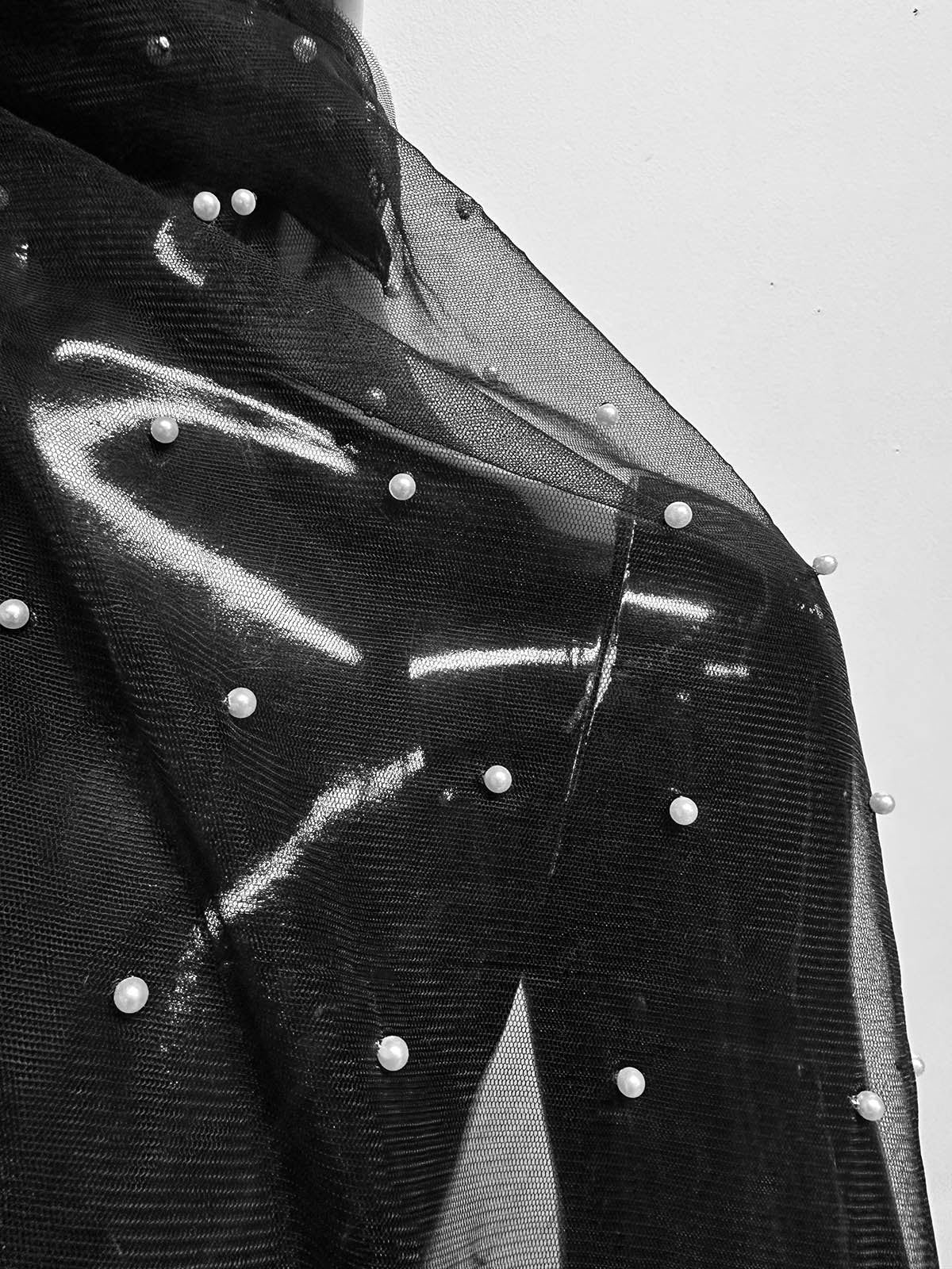 Designer Pearl Beaded Tulle - L'Etoffe Fabrics LLC