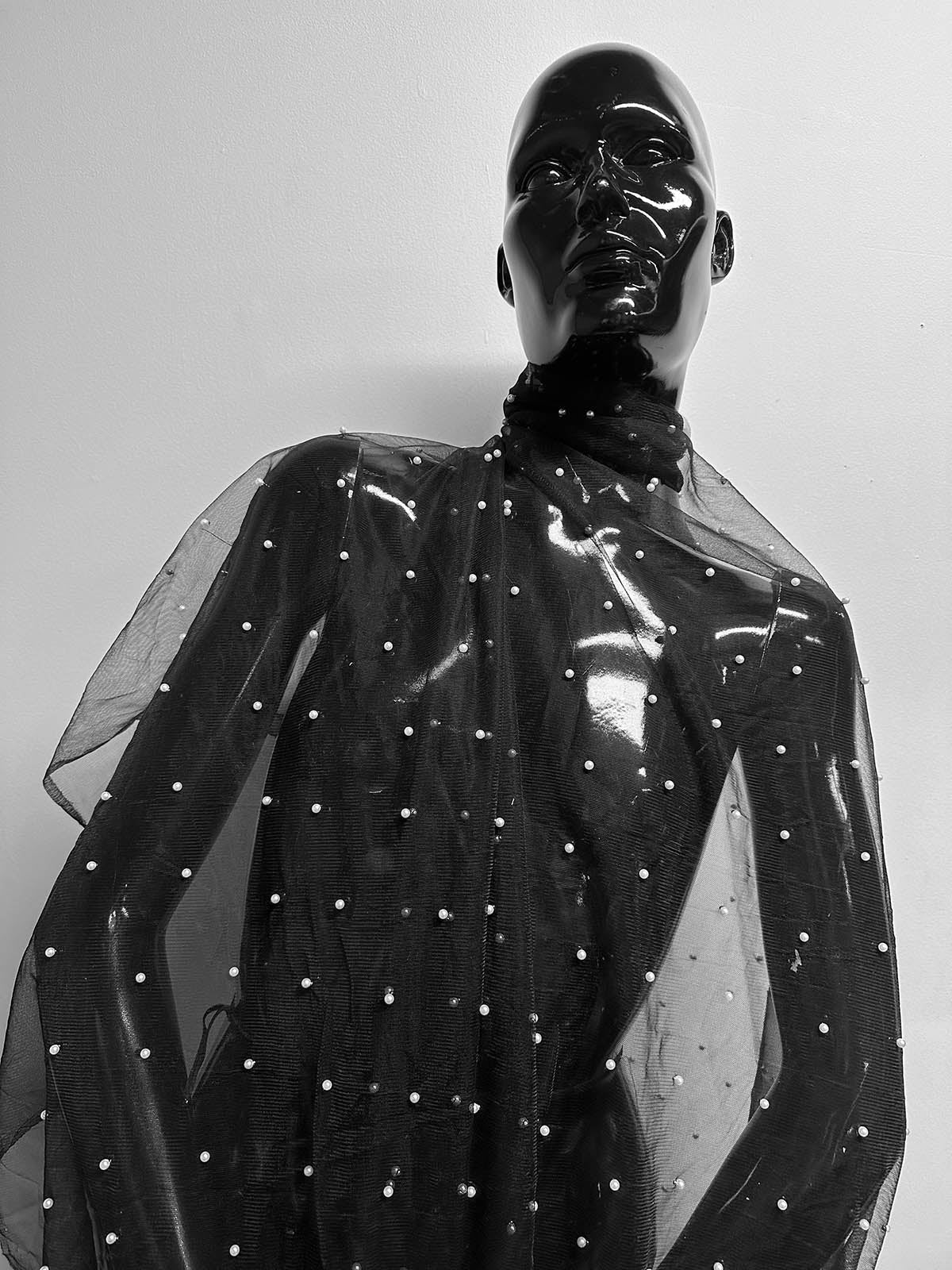 Designer Pearl Beaded Tulle - L'Etoffe Fabrics LLC