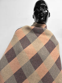 Diagonal Striped Double Layer Wool Coating - L'Etoffe Fabrics LLC
