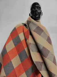 Diagonal Striped Double Layer Wool Coating - L'Etoffe Fabrics LLC