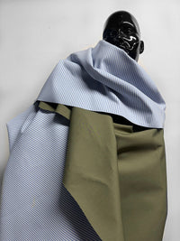 Double Faced Cotton Striped Olive - L'Etoffe Fabrics LLC