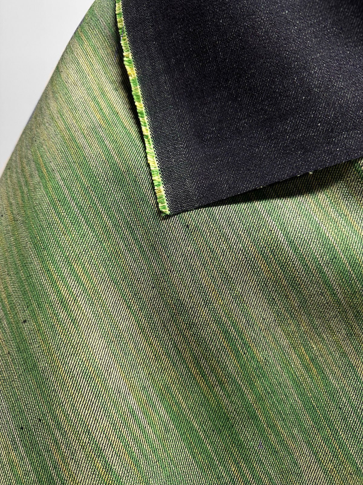 Double Weave Melange Denim Green - L'Etoffe Fabrics LLC