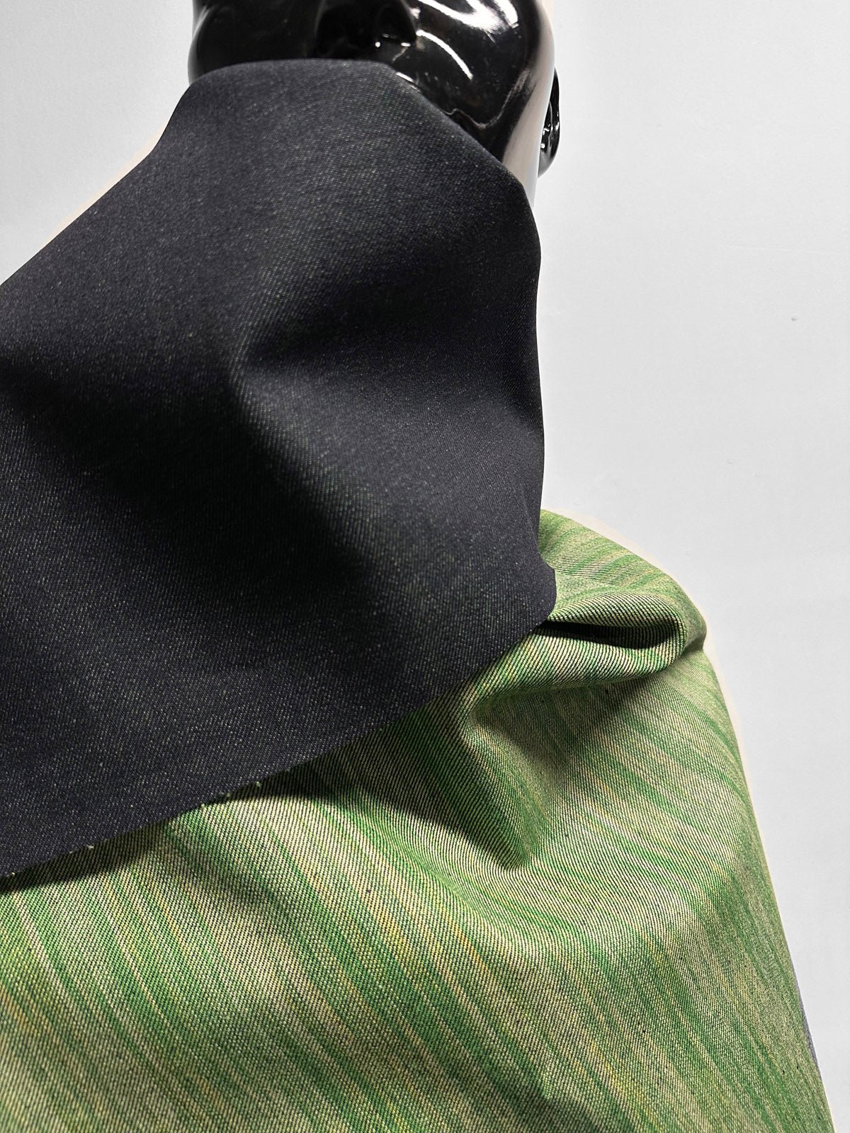 Double Weave Melange Denim Green - L'Etoffe Fabrics LLC