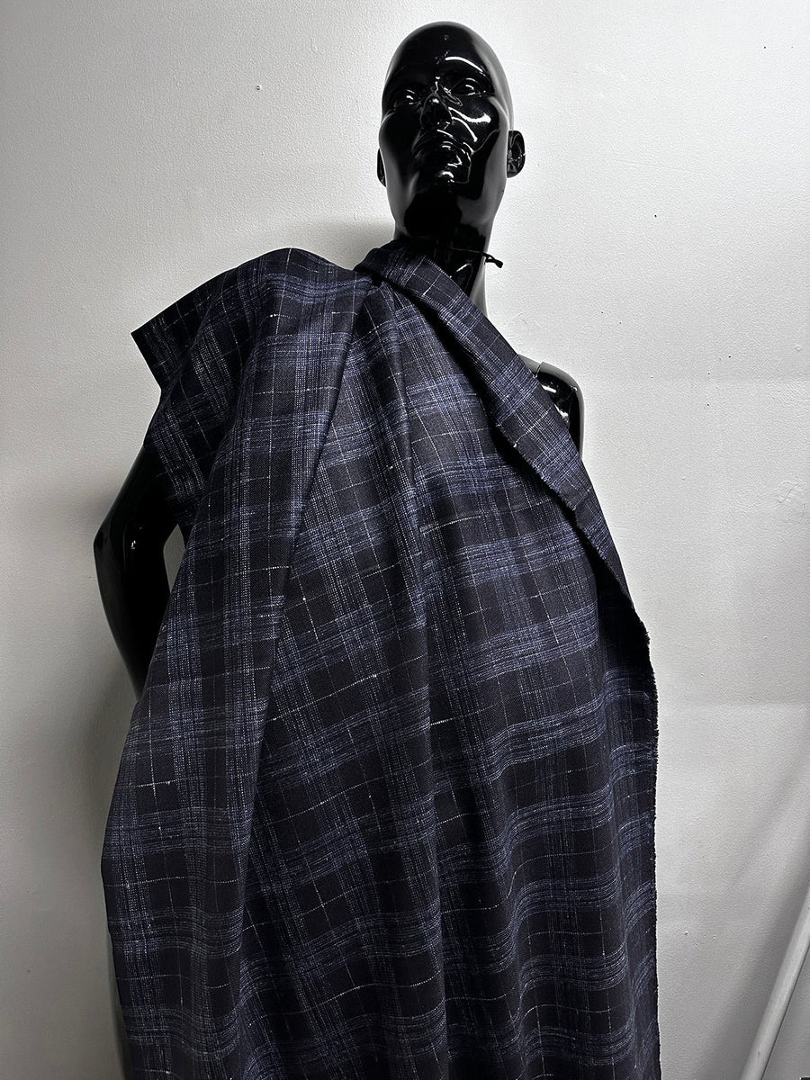 E. Thomas Silk Linen Wool Check Suiting - 11 - L'Etoffe Fabrics LLC