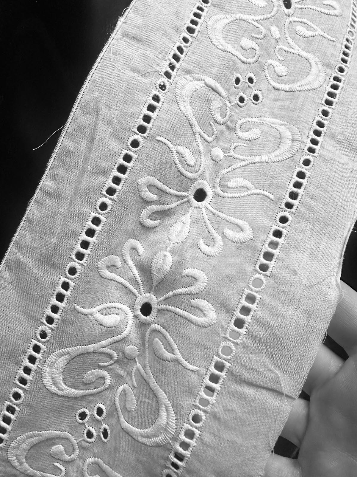 Embroidered Cotton Batiste Trim - L'Etoffe Fabrics LLC