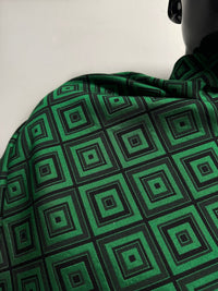 Emerald Geometric Double Faced Suiting - L'Etoffe Fabrics LLC
