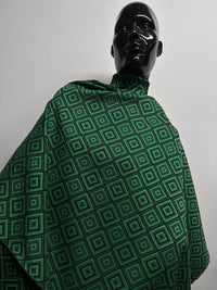 Emerald Geometric Double Faced Suiting - L'Etoffe Fabrics LLC