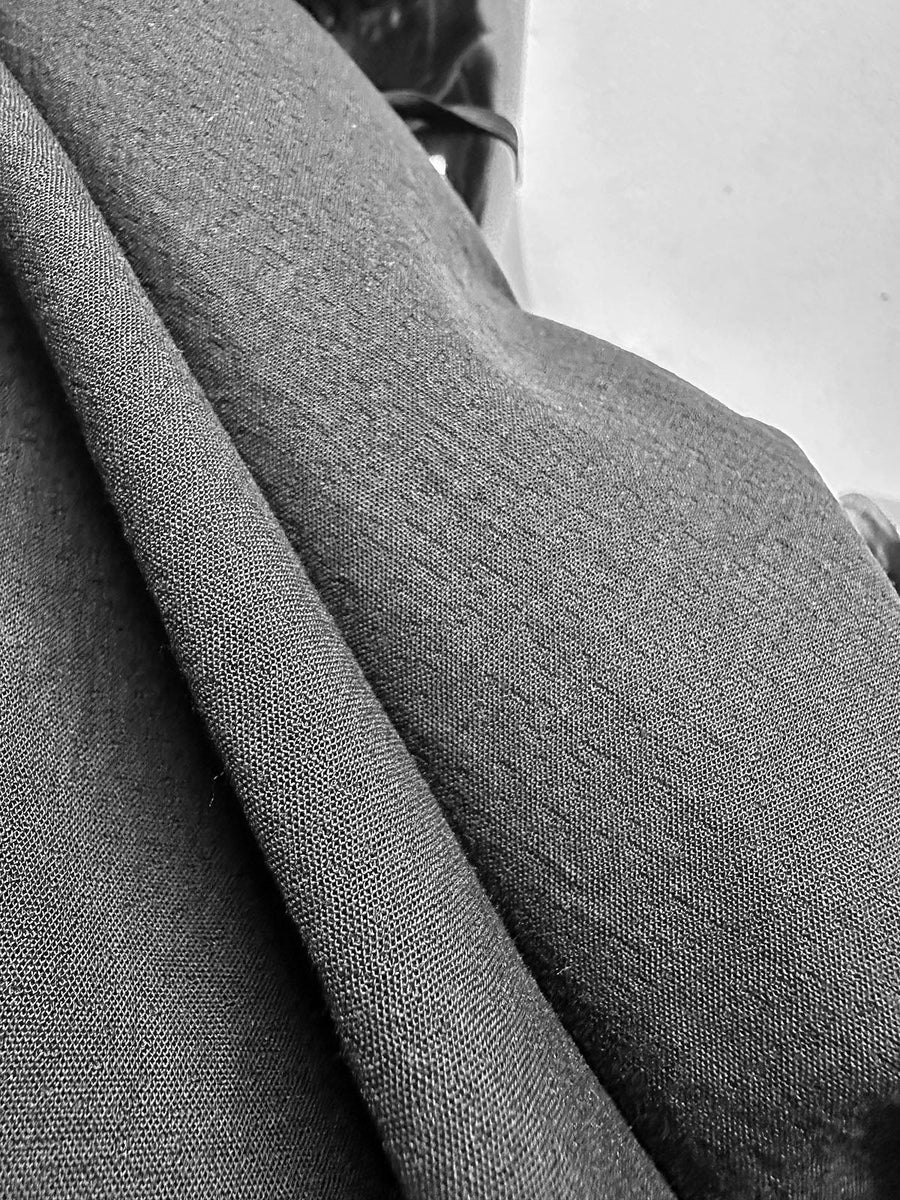E.S. Designer Double Faced Couture Textured Black Cotton - L'Etoffe Fabrics LLC