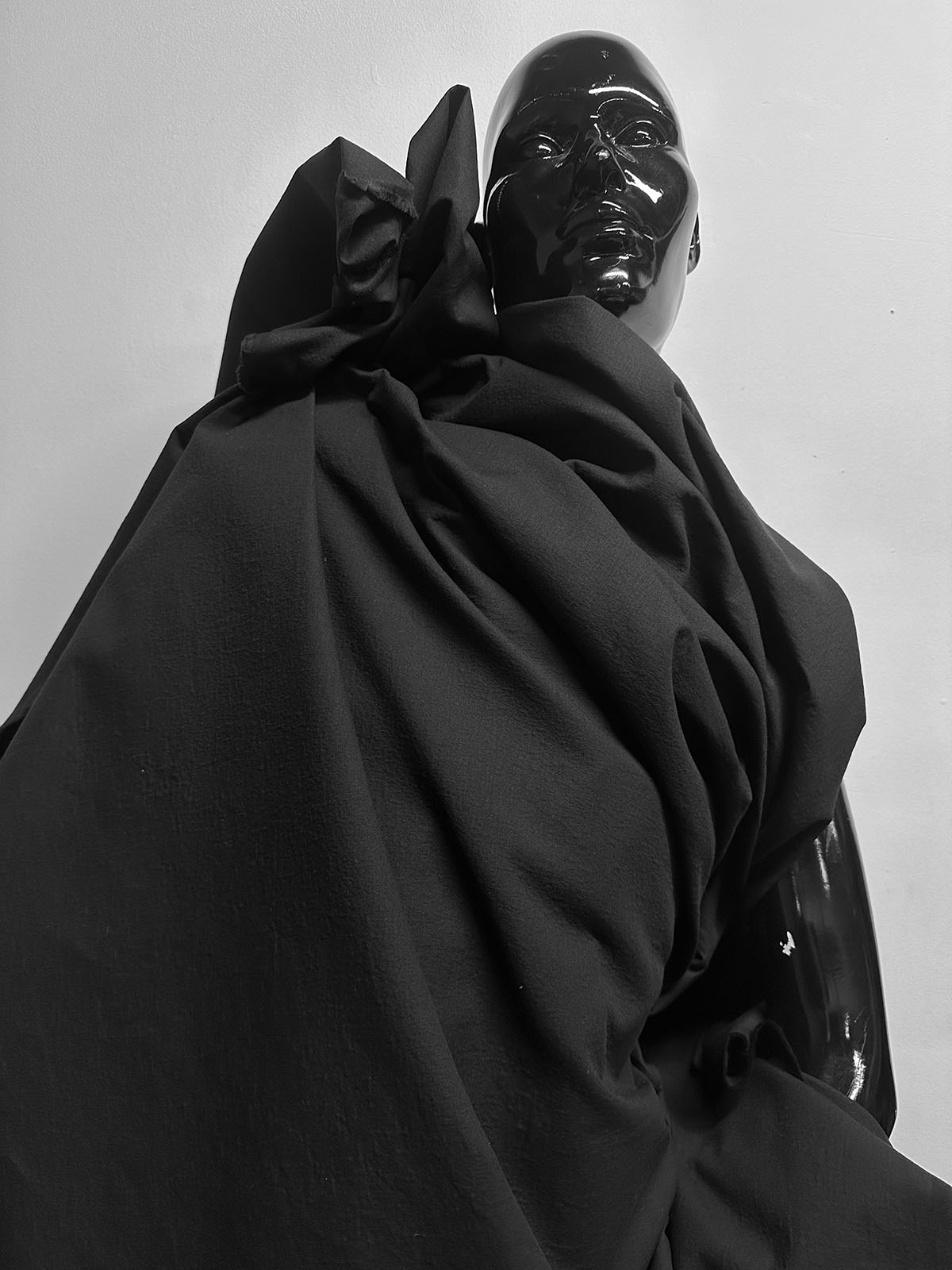 E.S. Designer Double Faced Couture Textured Black Cotton - L'Etoffe Fabrics LLC