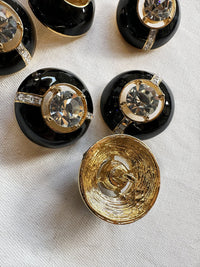 Evening Interest Enamel Diamonte Buttons - L'Etoffe Fabrics LLC