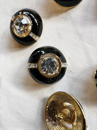 Evening Interest Enamel Diamonte Buttons - L'Etoffe Fabrics LLC