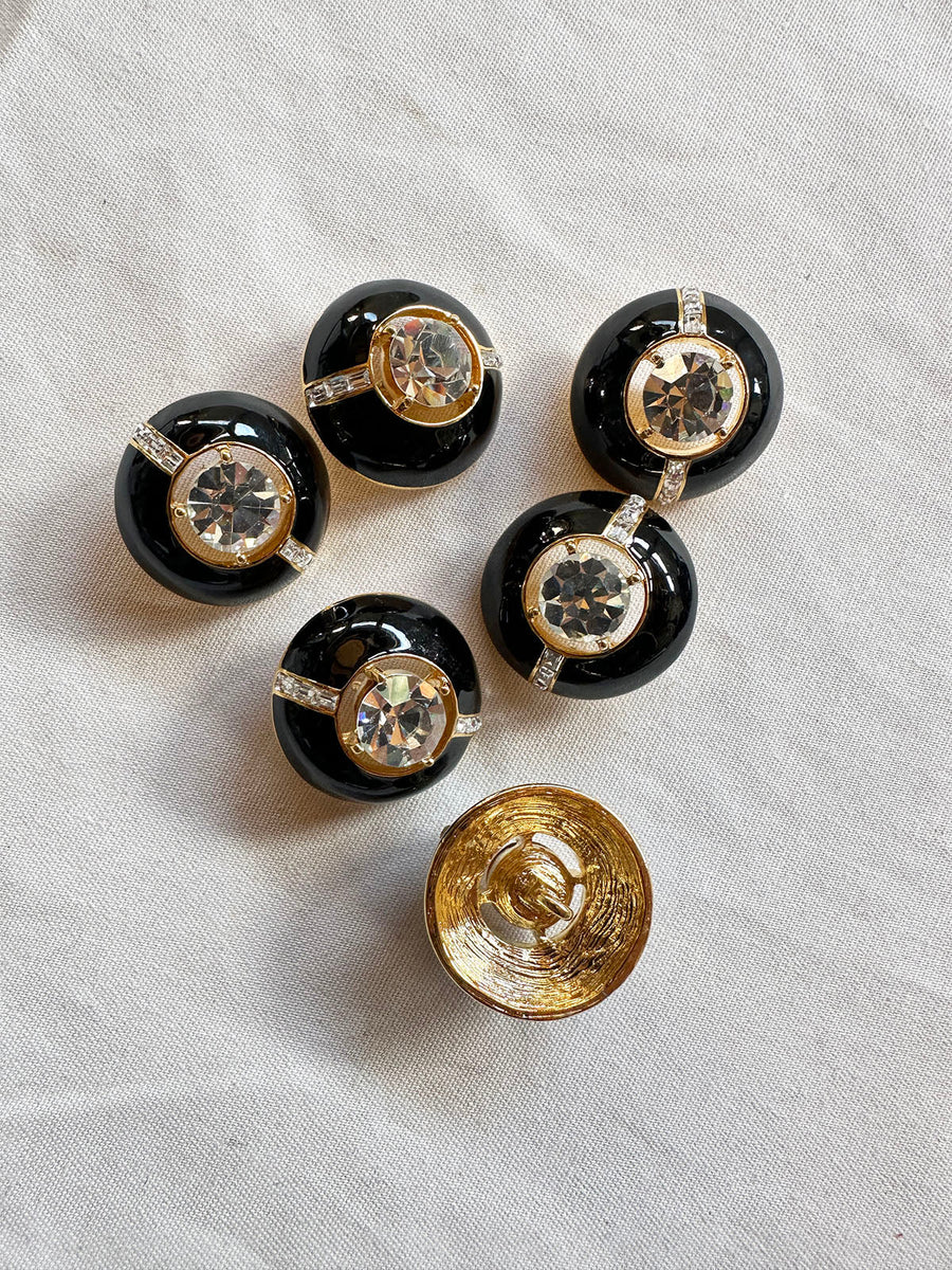 Evening Interest Enamel Diamonte Buttons - L'Etoffe Fabrics LLC