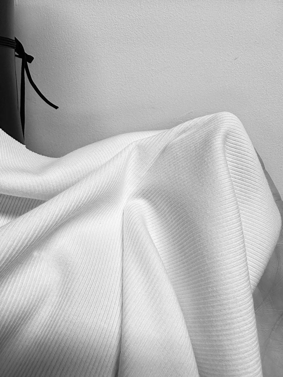 Excellent White Tank Top 2 x 1 Cotton Knit - L'Etoffe Fabrics LLC