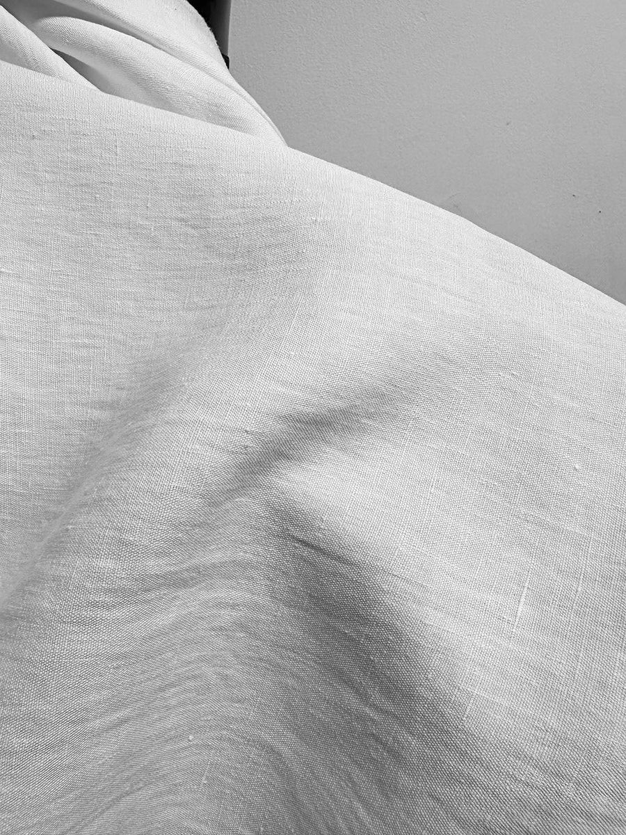 Extra Italian Top Bright White Linen Extra Wide - L'Etoffe Fabrics LLC